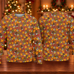 Ugly Christmas Sweater Thanksgiving Leaves, Ugly Sweater Party, Holiday Party Sweater