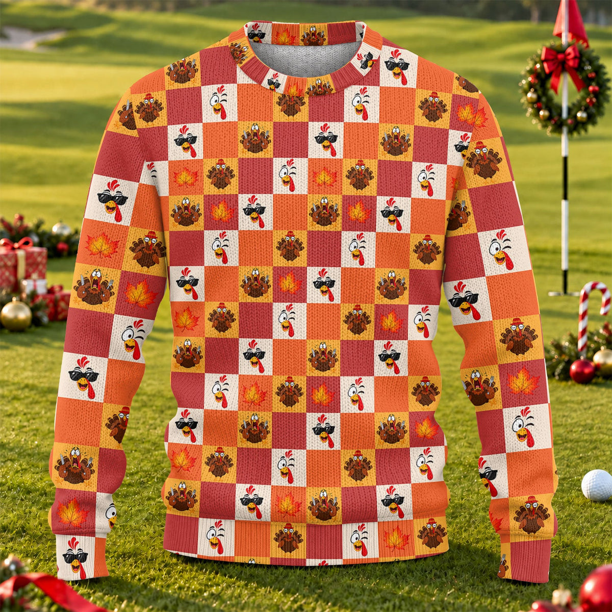 Ugly Christmas Sweater Thanksgiving Checker, Ugly Sweater Party, Funny Xmas Gift