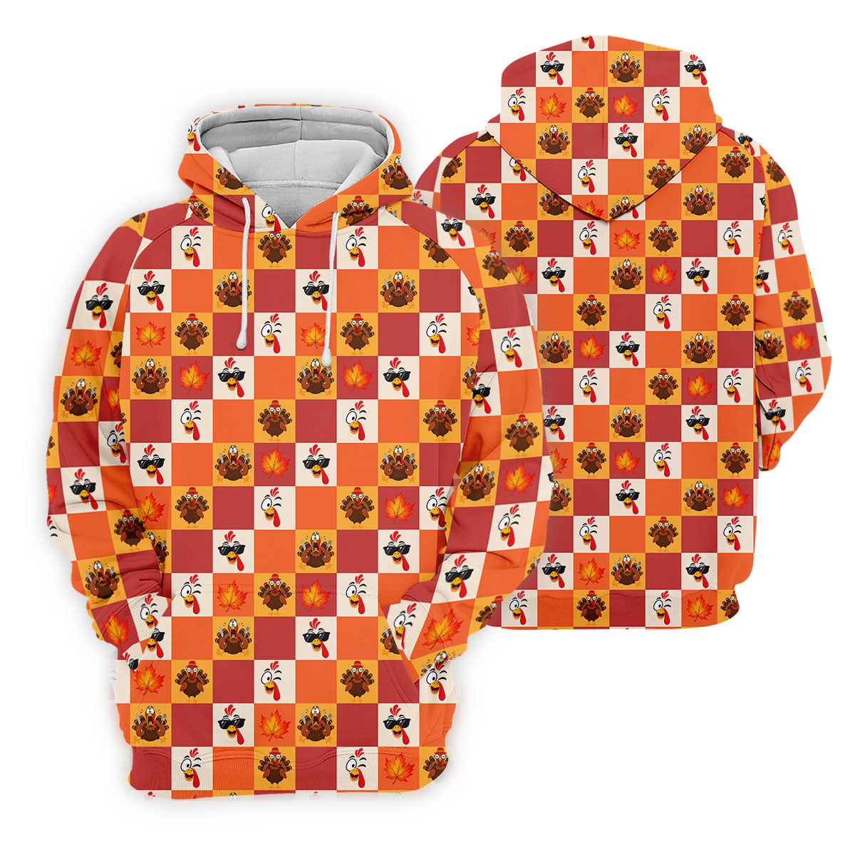 Thanksgiving Pumpkin Checker Turkey Golf Shirt, Womens Golf Tops, Ladies Golf Shirts