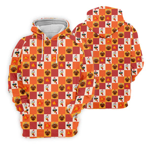 Thanksgiving Pumpkin Checker Turkey Golf Shirt, Womens Golf Tops, Ladies Golf Shirts