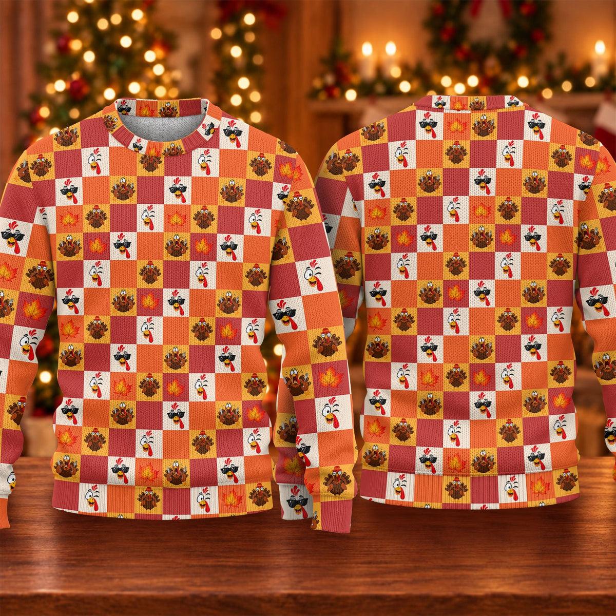 Ugly Christmas Sweater Thanksgiving Checker, Ugly Sweater Party, Funny Xmas Gift