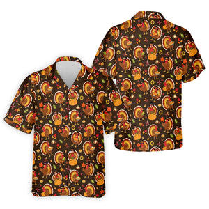 Thanksgiving Turkey Medallion Golf Shirt, Mens Golf Polo, Funny Mens Golf Shirts