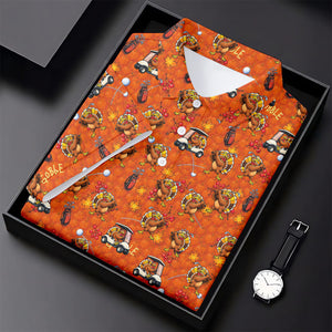 Thanksgiving Cartoon Turkey Golf Shirt, Ladies Golf Shirts, Womens Golf Clothing
