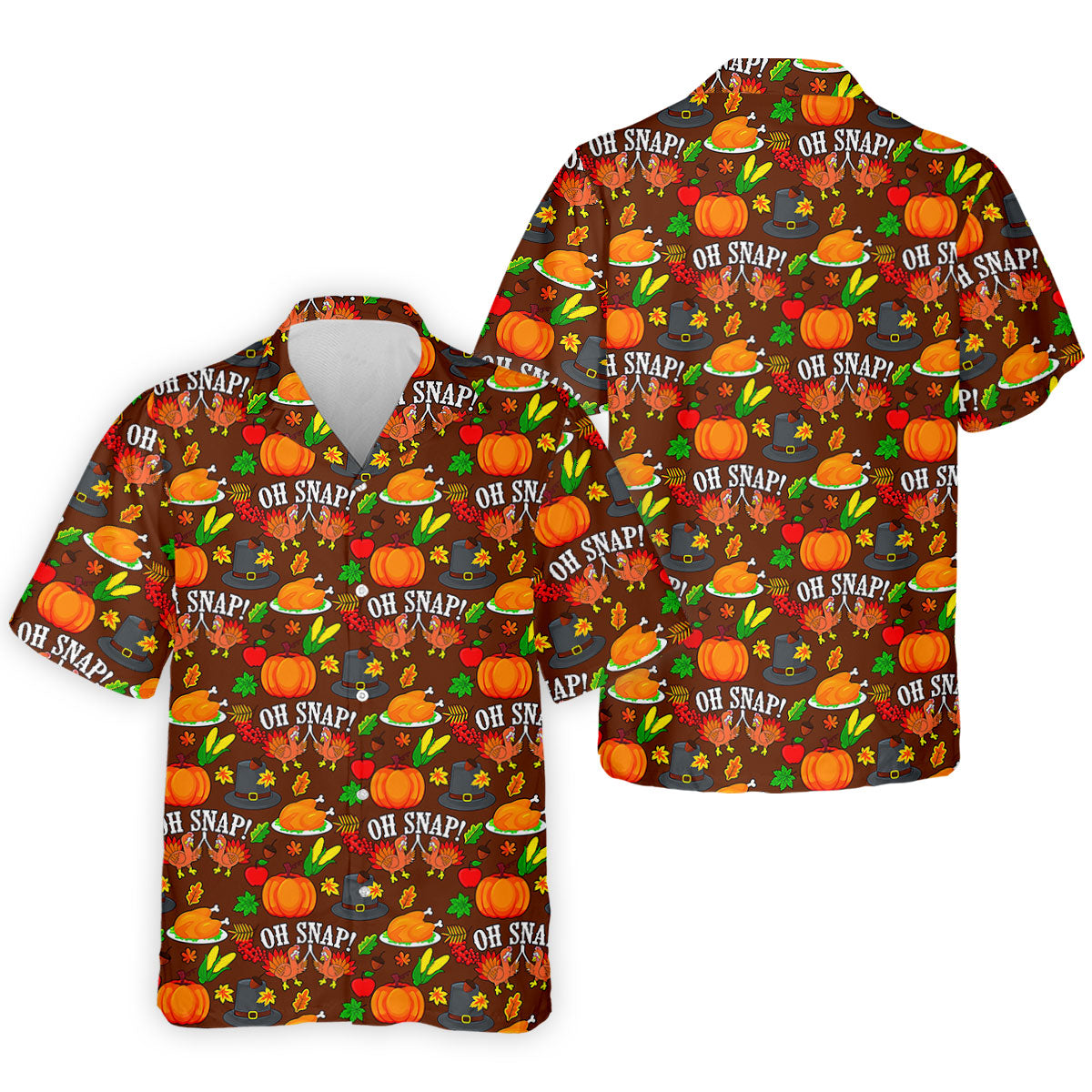 Thanksgiving Oh Snap Pumpkin Golf Shirt, Mens Golf Polo, Mens Holiday Golf Shirts