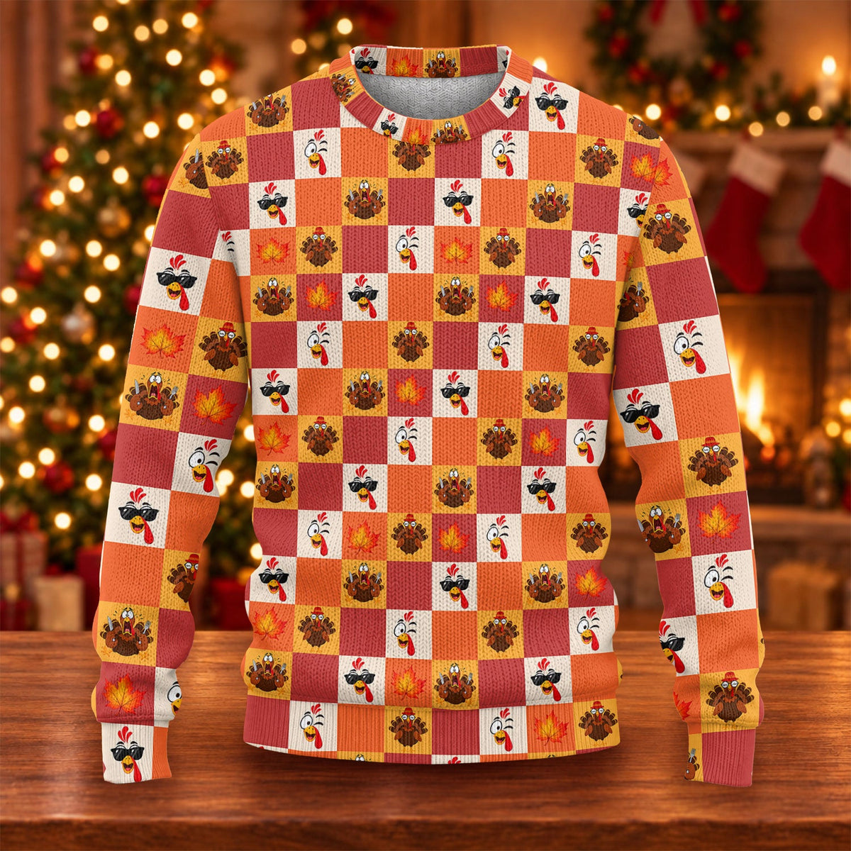 Ugly Christmas Sweater Thanksgiving Checker, Ugly Sweater Party, Funny Xmas Gift