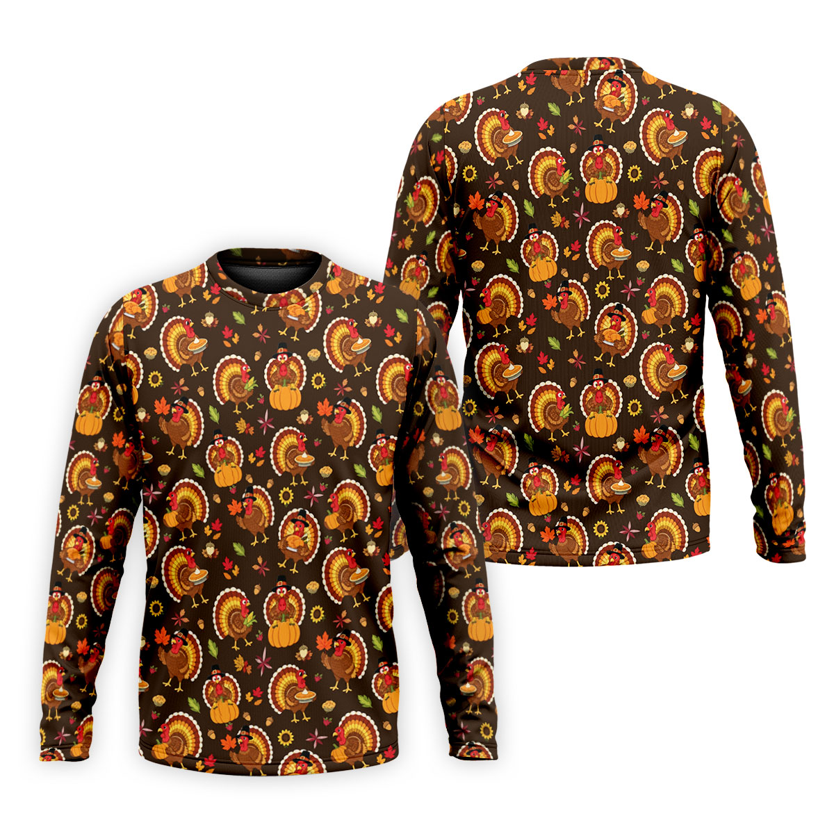 Thanksgiving Turkey Medallion Golf Shirt, Mens Golf Polo, Funny Mens Golf Shirts