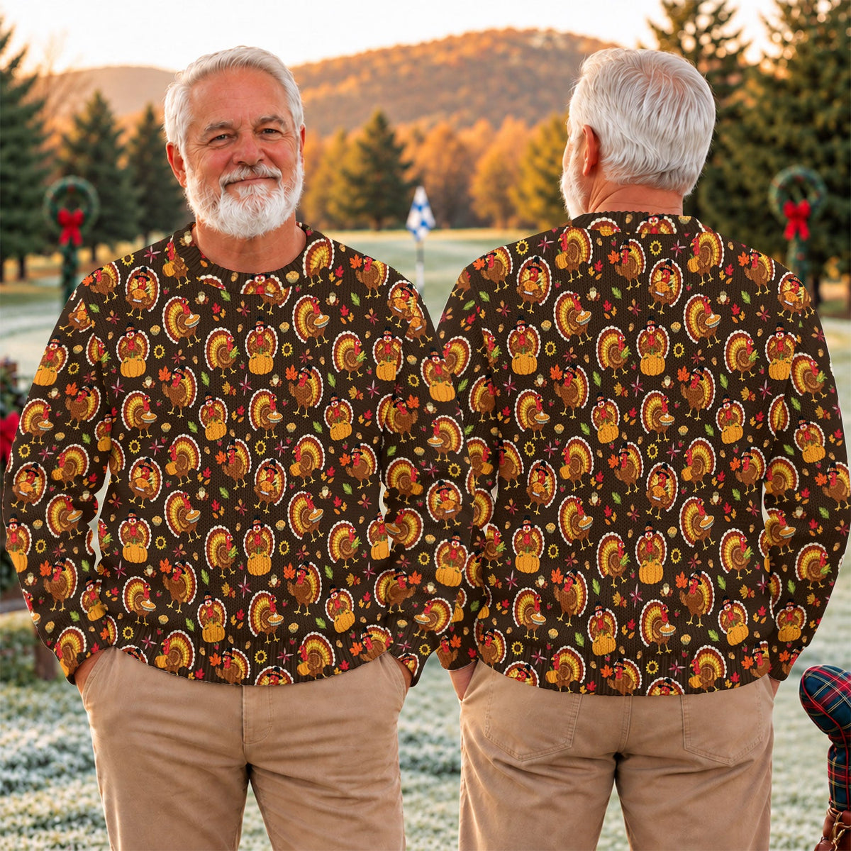 Ugly Christmas Sweater Thanksgiving Turkey Ring, Ugly Sweater Party, Golf Lover Gifts