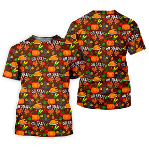 Thanksgiving Oh Snap Pumpkin Golf Shirt, Ladies Golf Shirts, Womens Golf Apparel