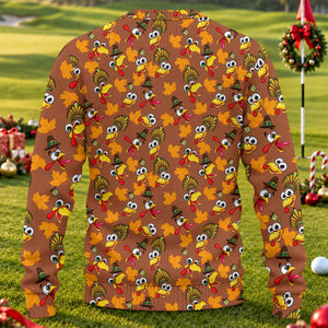 Ugly Christmas Sweater Thanksgiving Leaves, Ugly Sweater Party, Holiday Party Sweater