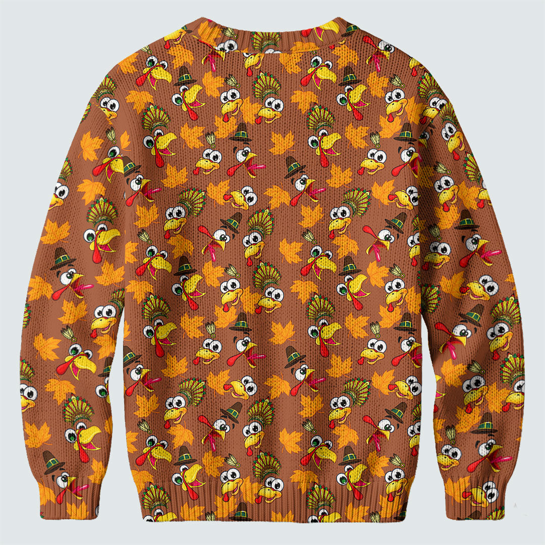 Ugly Christmas Sweater Thanksgiving Leaves, Ugly Sweater Party, Holiday Party Sweater