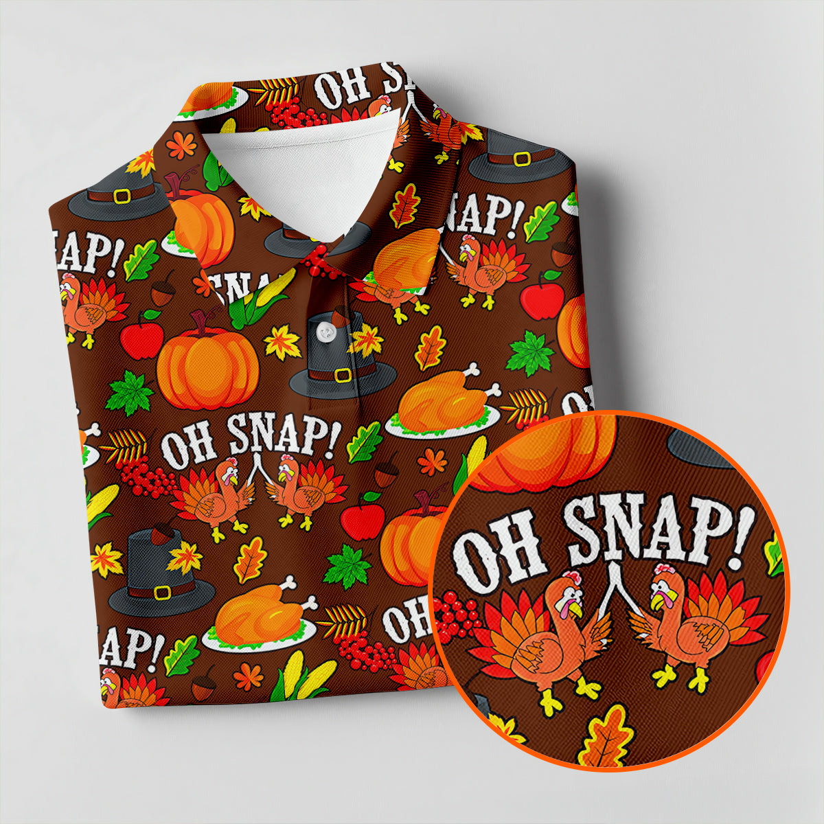 Thanksgiving Oh Snap Pumpkin Golf Shirt, Ladies Golf Shirts, Womens Golf Apparel