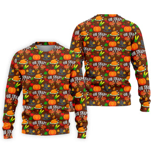 Thanksgiving Oh Snap Pumpkin Golf Shirt, Mens Golf Polo, Mens Holiday Golf Shirts