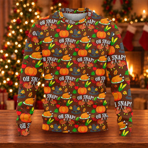 Ugly Christmas Sweater Thanksgiving Oh Snap, Ugly Sweater Party, Christmas Golf Gift