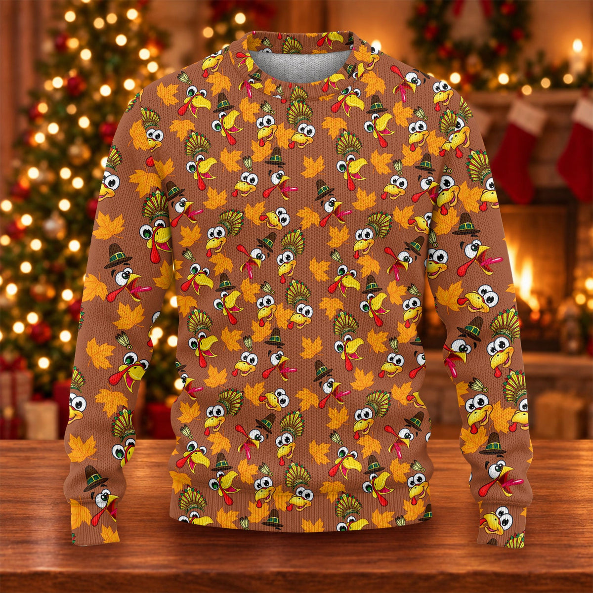 Ugly Christmas Sweater Thanksgiving Leaves, Ugly Sweater Party, Holiday Party Sweater