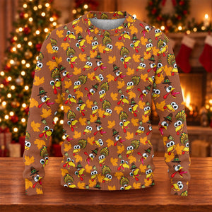 Ugly Christmas Sweater Thanksgiving Leaves, Ugly Sweater Party, Holiday Party Sweater
