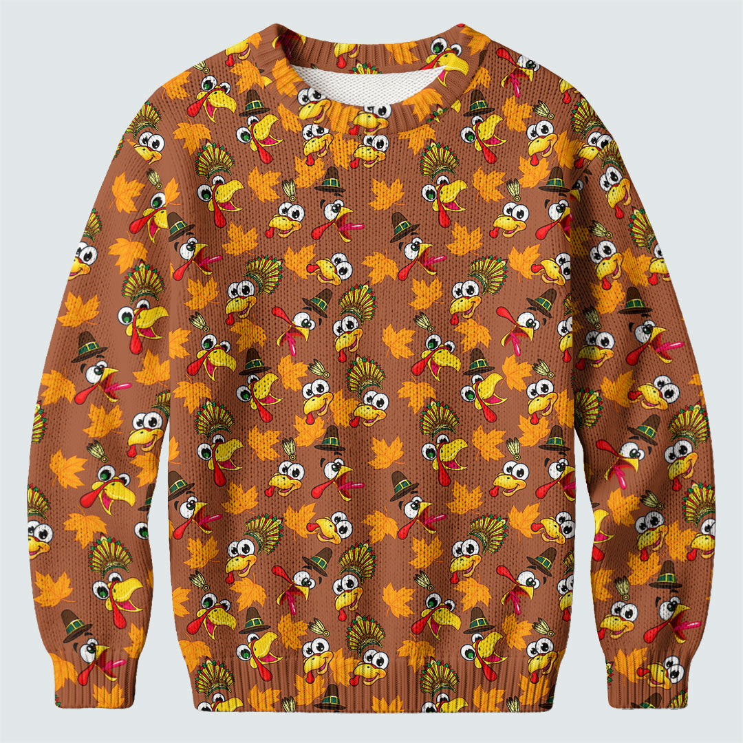 Ugly Christmas Sweater Thanksgiving Leaves, Ugly Sweater Party, Holiday Party Sweater