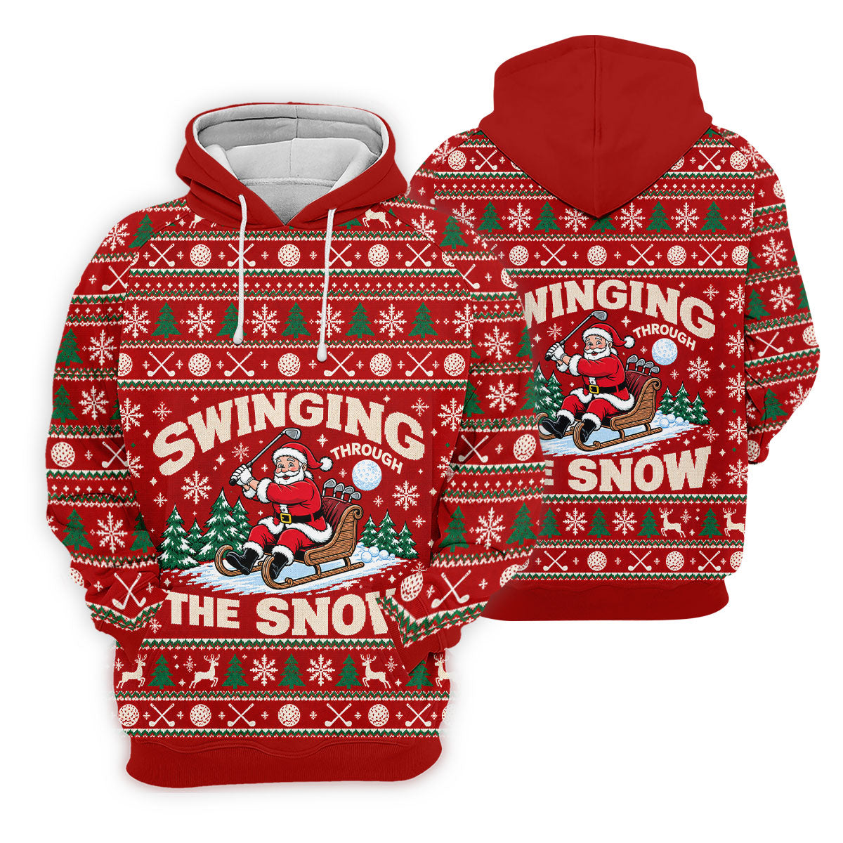 Swinging In The Snow Christmas Golf Shirt, Womens Golf Tops, Womens Golf Apparel