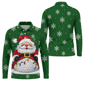 Santa Golf Ball Snowman Christmas Golf Shirt, Mens Golf Polo, Golf Shirts For Men