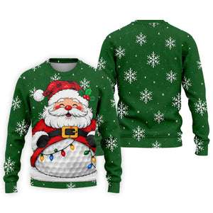 Santa Golf Ball Snowman Christmas Golf Shirt, Mens Golf Polo, Golf Shirts For Men