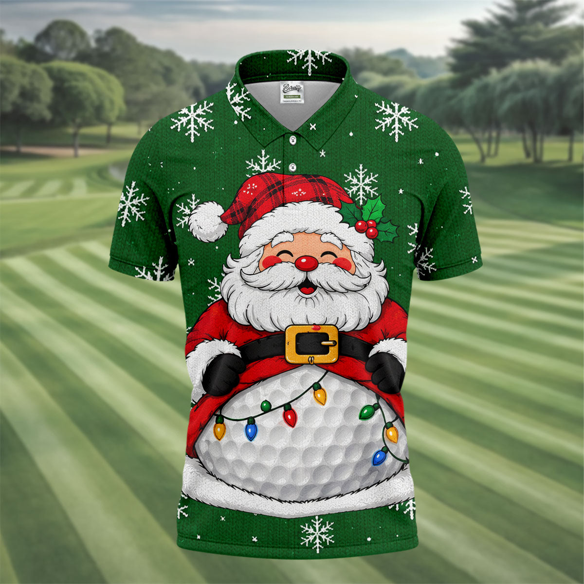 Santa Golf Ball Snowman Christmas Golf Shirt, Mens Golf Polo, Golf Shirts For Men