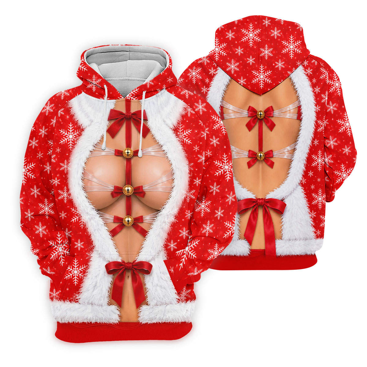 Ribbon Bells Busty Santa Christmas Golf Shirt, Mens Golf Polo, Funny Mens Golf Shirts