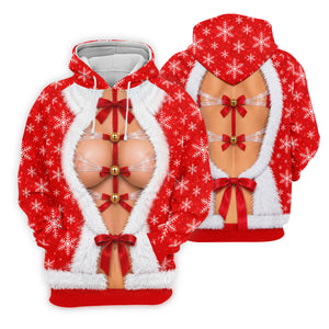 Ribbon Bells Busty Santa Christmas Golf Shirt, Mens Golf Polo, Funny Mens Golf Shirts
