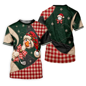 Santa Hat Goose Golfer Christmas Golf Shirt, Golf Gifts For Women, Womens Golf Shirts