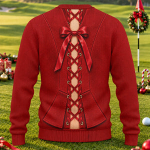 Plaid Bra Santa Suit Ugly Christmas Sweater, Christmas Golf Gift, Ugly Sweater Party