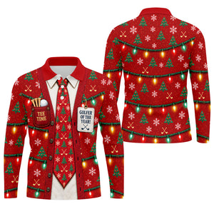 Golfer Of The Year Tie Christmas Golf Shirt, Golf Shirts For Men, Mens Golf Clothing