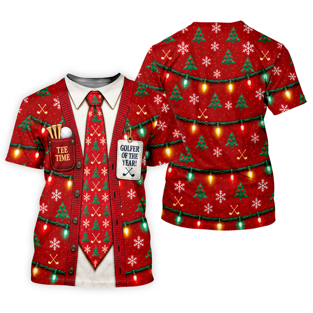 Golfer Of The Year Tie Christmas Golf Shirt, Womens Golf Apparel, Ladies Golf Apparel