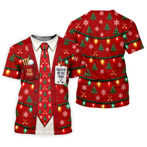 Golfer Of The Year Tie Christmas Golf Shirt, Womens Golf Apparel, Ladies Golf Apparel