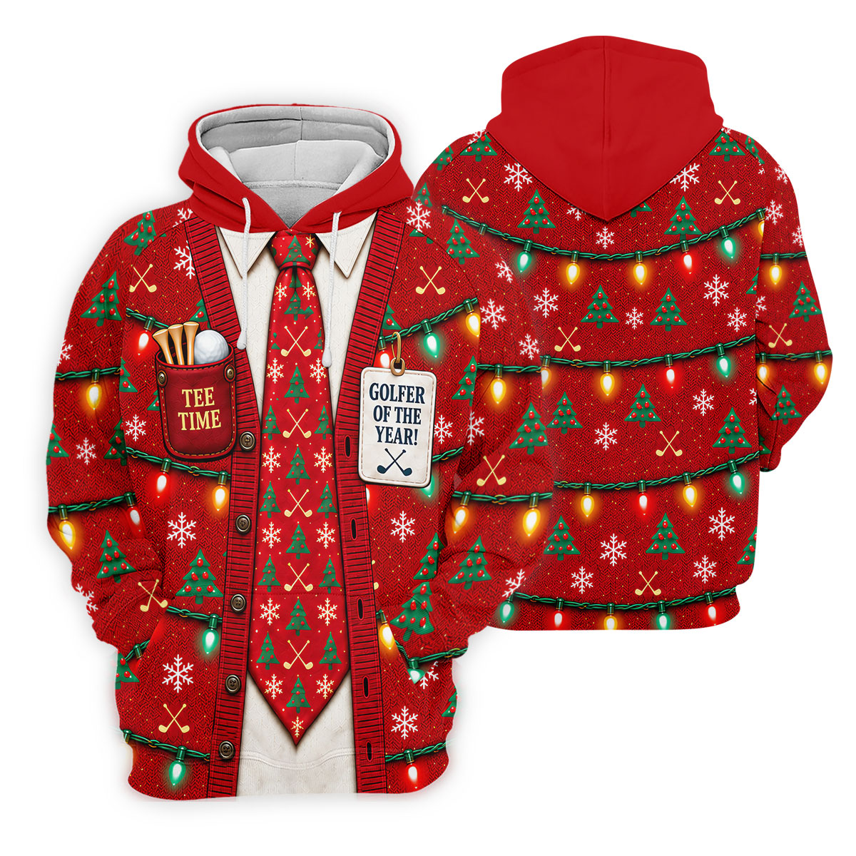 Golfer Of The Year Tie Christmas Golf Shirt, Womens Golf Apparel, Ladies Golf Apparel
