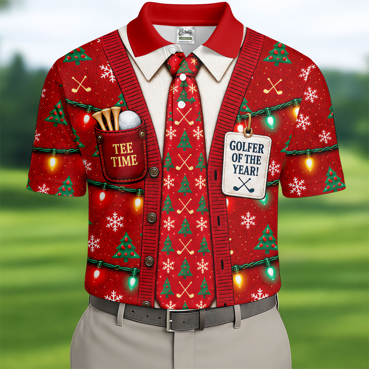 Golfer Of The Year Tie Christmas Golf Shirt, Golf Shirts For Men, Mens Golf Clothing