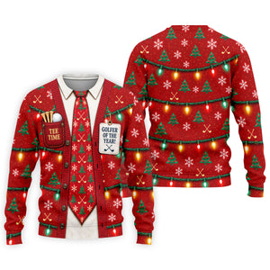 Golfer Of The Year Tie Christmas Golf Shirt, Golf Shirts For Men, Mens Golf Clothing