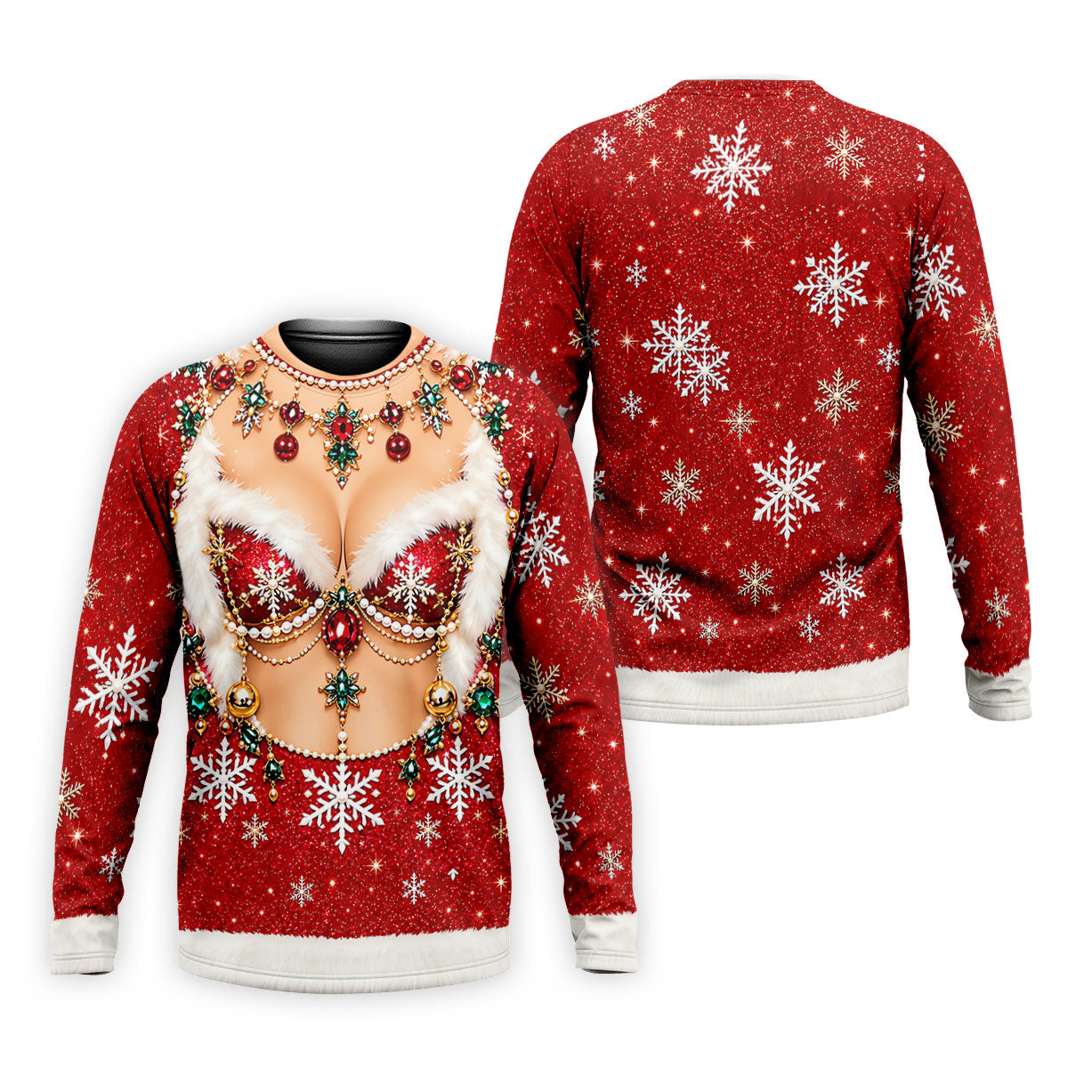 Jeweled Glitter Bra Christmas Golf Shirt, Golf Polo For Men, Mens Holiday Golf Shirts