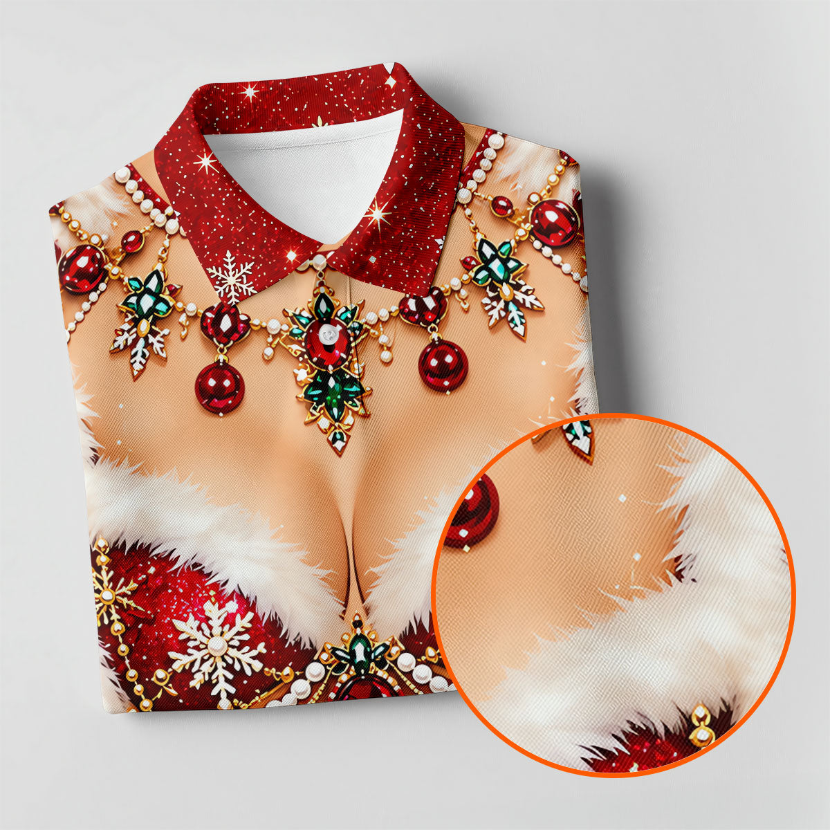 Jeweled Glitter Bra Christmas Golf Shirt, Womens Golf Apparel, Golf Shirts For Women