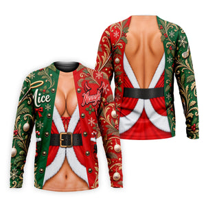 Nice Naughty Busty Santa Christmas Golf Shirt, Golf Polo For Men, Golf Gifts For Men