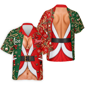 Nice Naughty Busty Santa Christmas Golf Shirt, Golf Polo For Men, Golf Gifts For Men