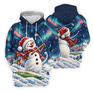 Aurora Snowman Golfer Christmas Golf Shirt, Golf Shirts For Women, Ladies Golf Shirts