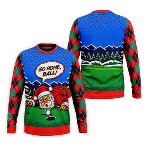 Go Home Ball Santa Putting Christmas Golf Shirt, Mens Golf Clothing, Mens Golf Shirts