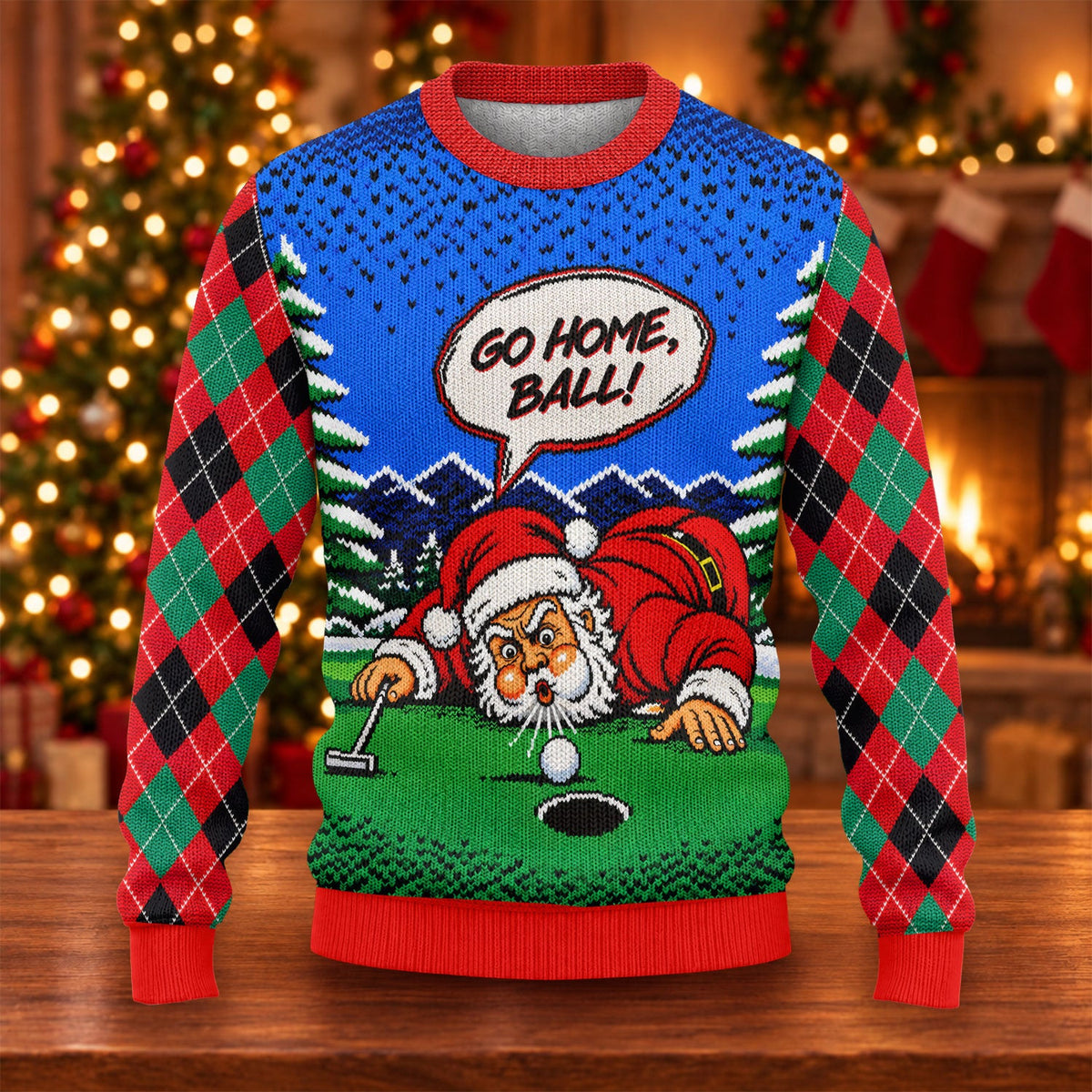 Go Home Ball Santa Putting Ugly Christmas Sweater, Funny Xmas Gift, Christmas Gifts