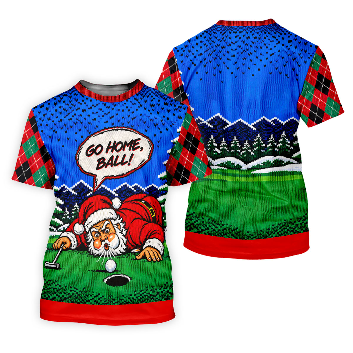 Go Home Ball Santa Putting Christmas Golf Shirt, Ladies Golf Tops, Ladies Golf Shirts