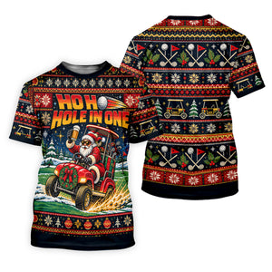 Ho Ho Hole In One Santa Christmas Golf Shirt, Mens Golf Clothing, Mens Golf Shirts