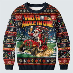 Ho Ho Hole In One Santa Ugly Christmas Sweater, Golf Lover Gifts, Christmas Gifts