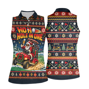 Ho Ho Hole In One Santa Christmas Golf Shirt, Womens Golf Tops, Golf Gifts For Women