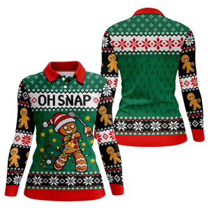 Oh Snap Gingerbread Christmas Golf Shirt, Golf Gifts For Women, Ladies Golf Tops