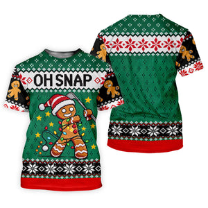 Oh Snap Gingerbread Christmas Golf Shirt, Golf Gifts For Women, Ladies Golf Tops