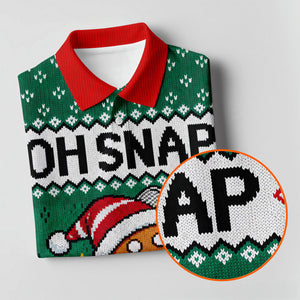 Oh Snap Gingerbread Christmas Golf Shirt, Golf Gifts For Women, Ladies Golf Tops
