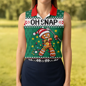 Oh Snap Gingerbread Christmas Golf Shirt, Golf Gifts For Women, Ladies Golf Tops
