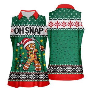 Oh Snap Gingerbread Christmas Golf Shirt, Golf Gifts For Women, Ladies Golf Tops